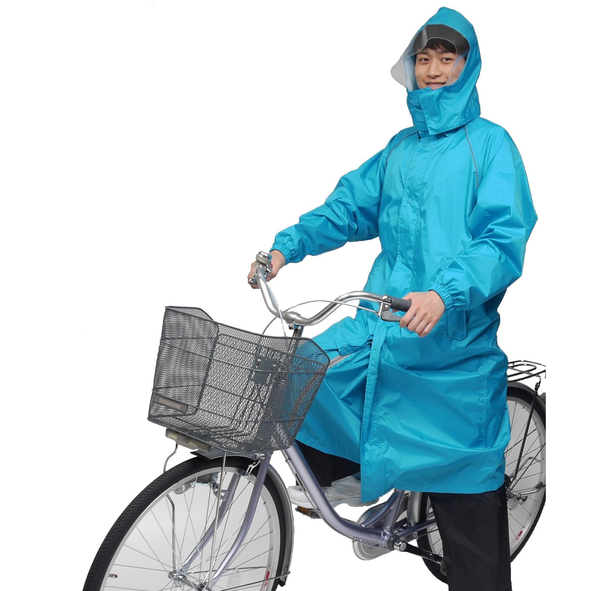 土曜日お))グレー レインコート レインウェア 約100cm 自転車 3193 雨