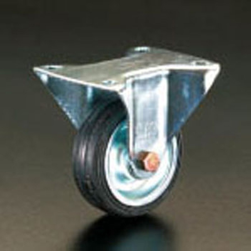 EA986HA-125 125mm 固定金具付キャスター エスコ 単輪 ソリッドラバー車輪 車輪幅37.5mm  EA986HA-125