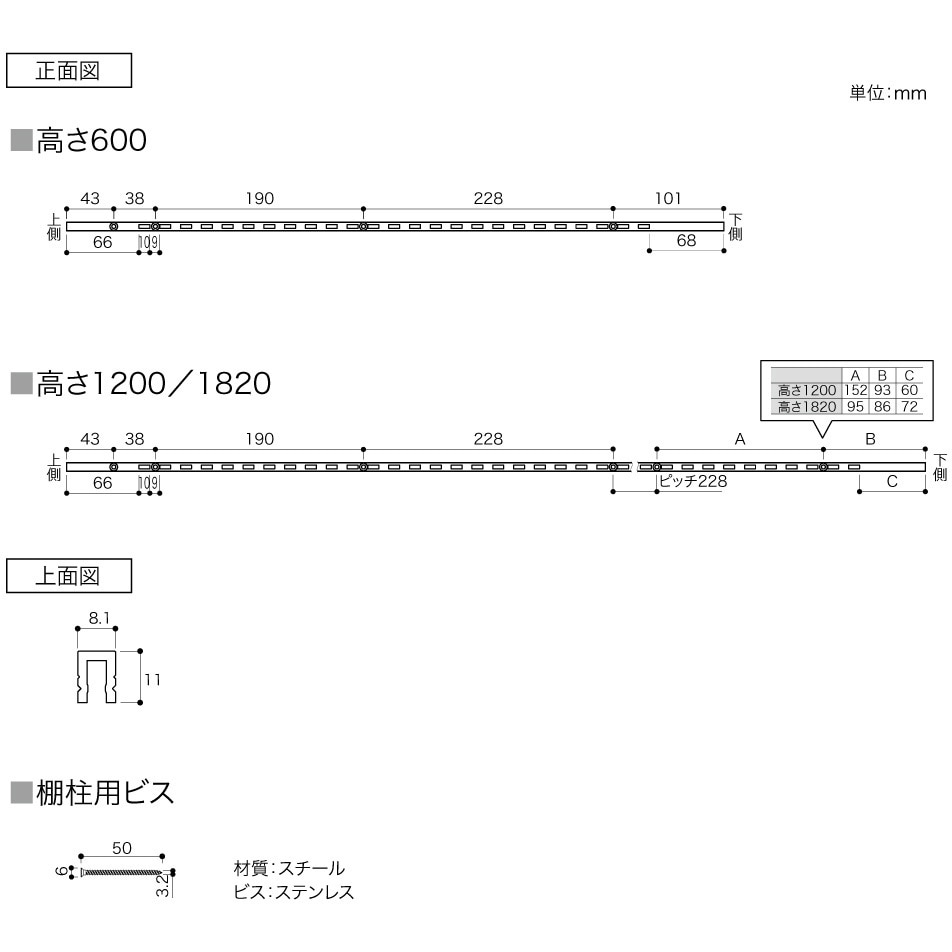 南海プライウッド アームハング棚柱3本入SS-H18W-3 ホワイト　引取ok 61tKVnCRtrL._UF350,350_QL80_.jpg