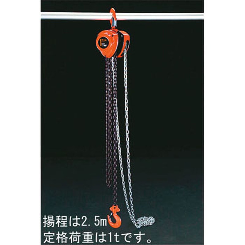 EA987AC-1 1.0 Ton x 2.5mチェーンブロック 1個 エスコ 【通販モノタロウ】