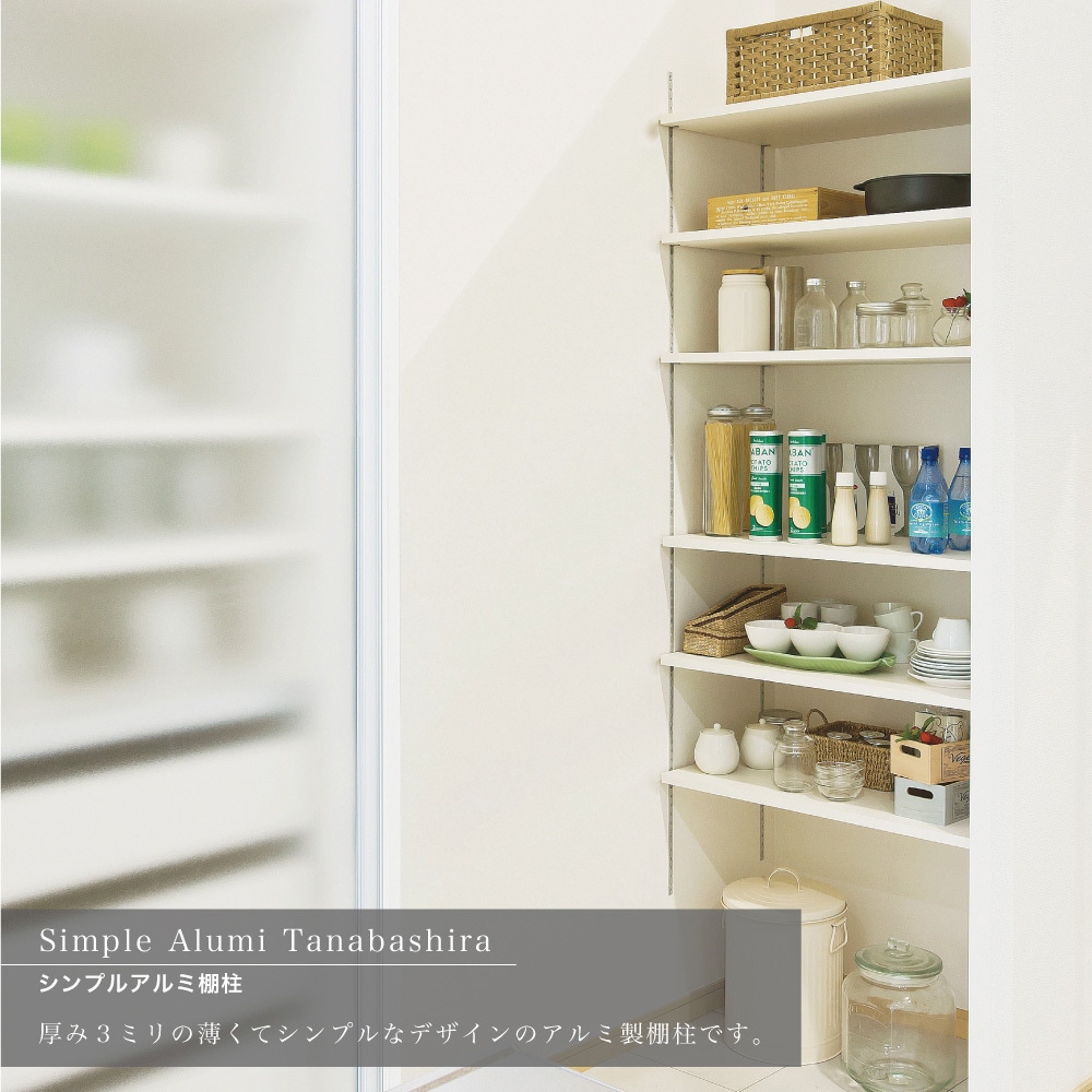 TBAS-S-A シンプルアルミ棚柱セット 1セット(4本) 南海プライウッド