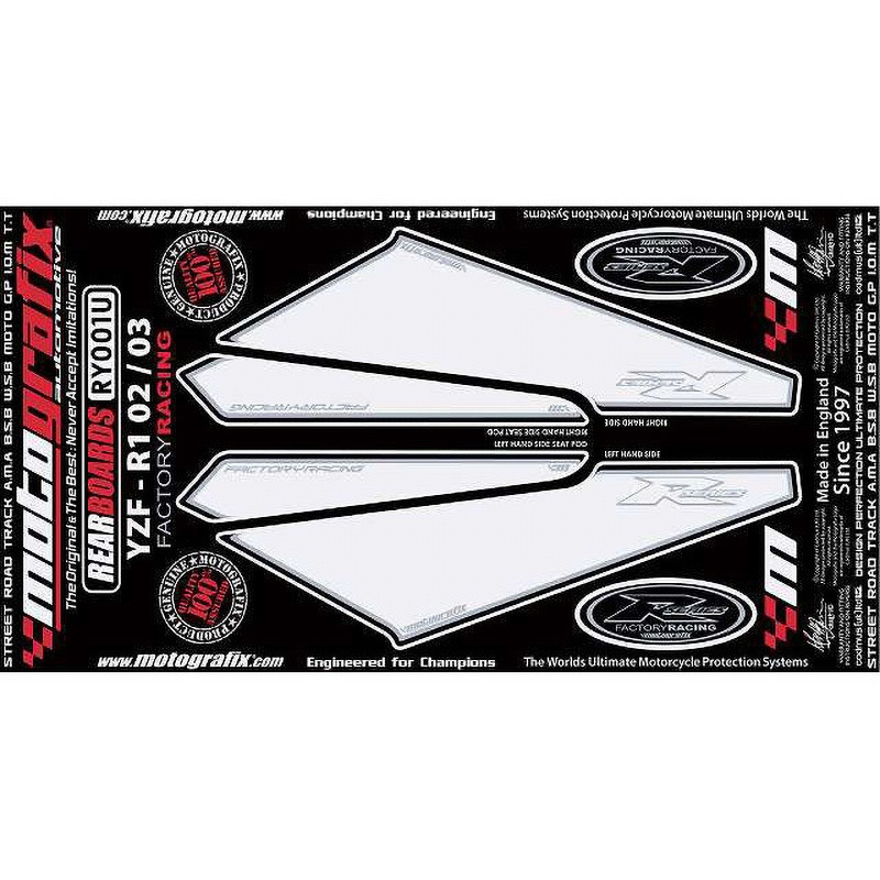 RY001U REAR BODY PAD MOTO GRAFIX (モトグラフィックス) 適合車種YAMAHA YZF-R1(02/03)   RY001U