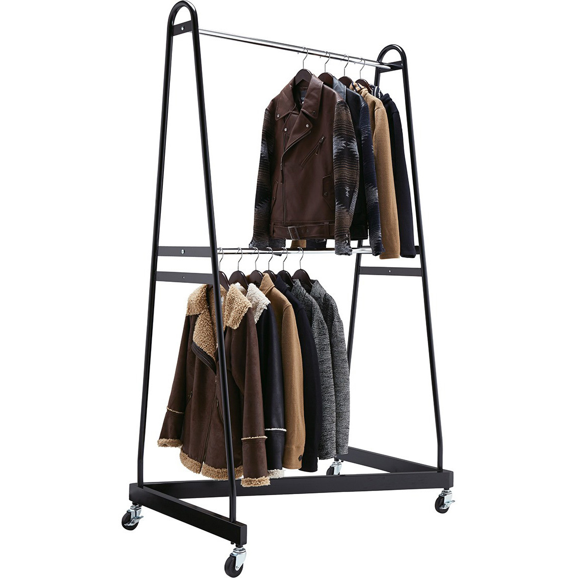 アイアン ハンガーラック 下段２本 店舗什器 分解 スチール 展示 棚 仕入れ アイアン ハンガーラック 下段2本 店舗什器 コートスタンド 分解