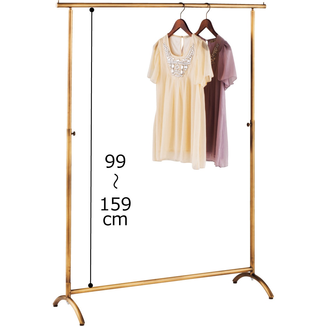 アンティークゴールドハンガーラック アール脚タイプ ストア