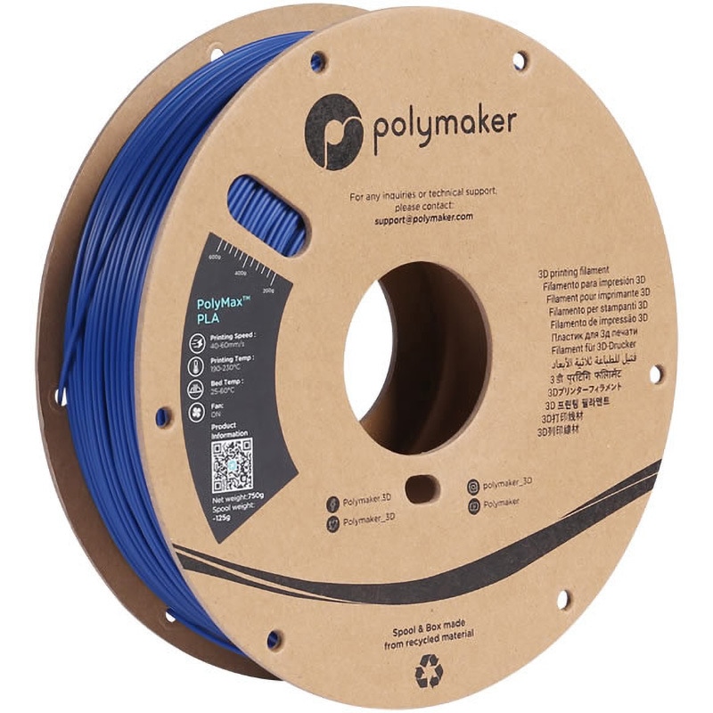 PA06005 PolyMax PLA Polymaker 色Blue フィラメント径1.75mm 1個 PA06005