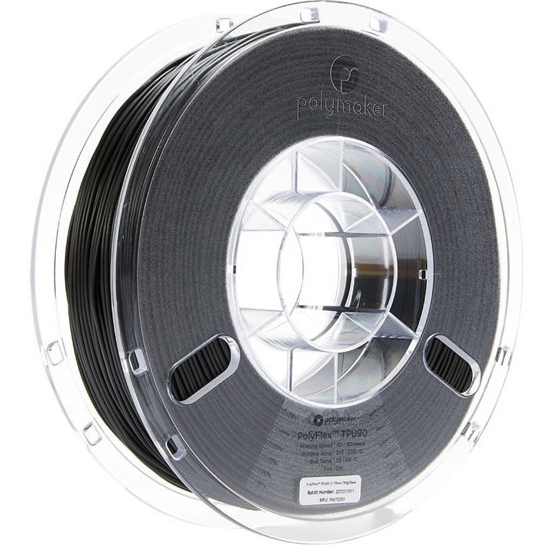 PD02001 PolyFlex TPU90 Polymaker 色Black フィラメント径1.75mm 1個 PD02001