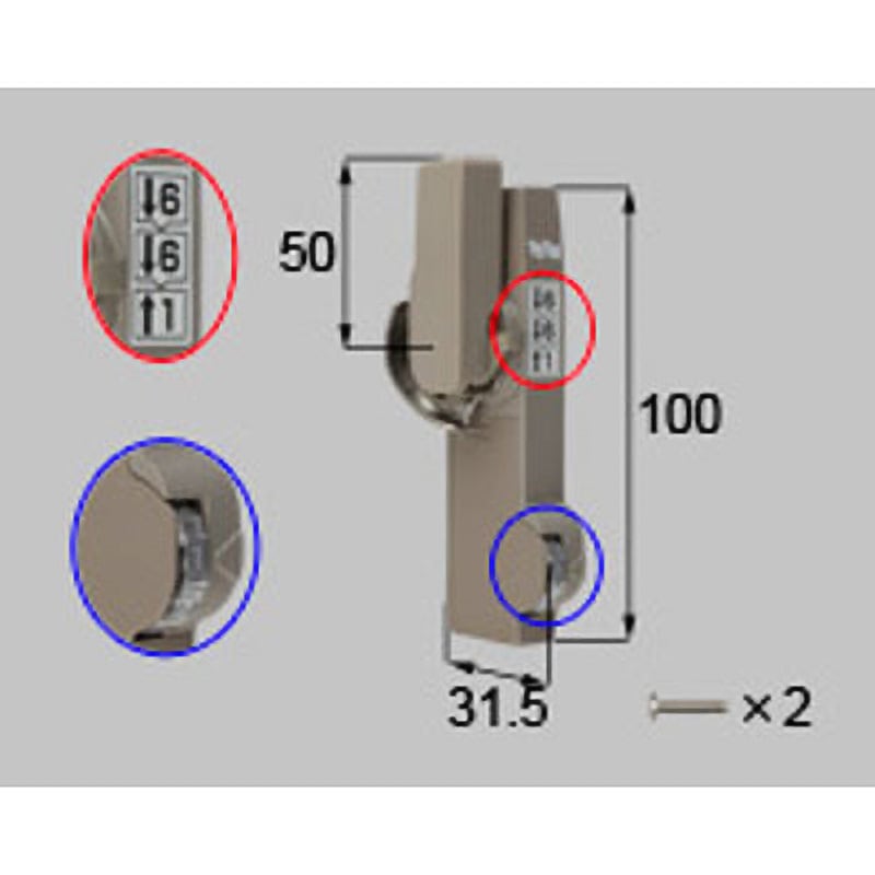 W-01031L-BZLX ダイヤル錠クレセント(小) L(*-01031L-BZLX) TOSTEM(LIXIL) ホワイト色