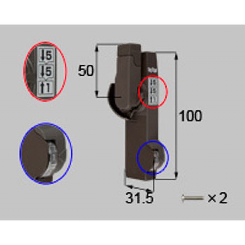 A-01041L-BZLY ダイヤル錠クレセント(小) L(*-01041L-BZLY) TOSTEM(LIXIL) こげ茶色