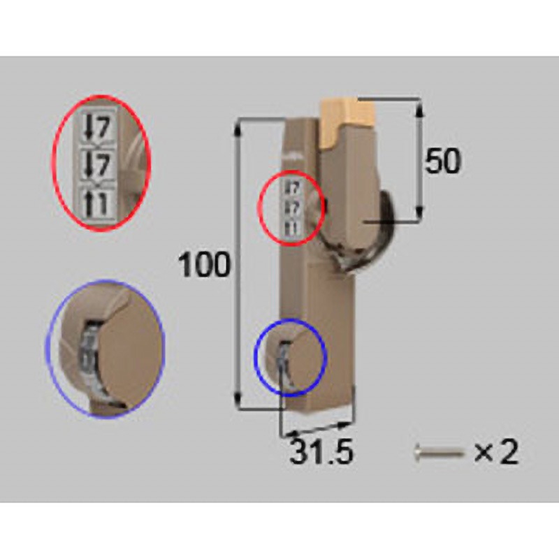 L-01021R-BZLY ダイヤル錠クレセント(小) R(*-01021R-BZLY) TOSTEM(LIXIL) ライトウッド色