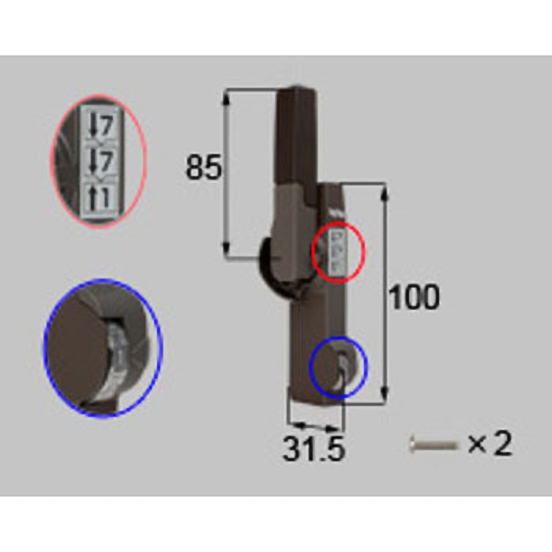 S-01023L-BZLY ダイヤル錠クレセント(大) L(*-01023L-BZLY) TOSTEM(LIXIL) ショコラウッド色 5,328円