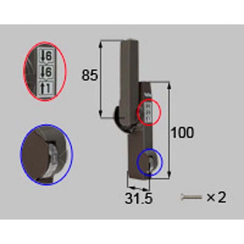 G-01033L-BZLX ダイヤル錠クレセント(大) L(*-01033L-BZLX) TOSTEM(LIXIL) オータムブラウン色