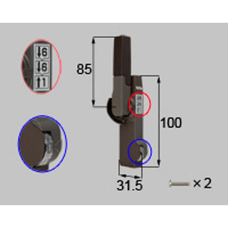 S-01033L-BZLY ダイヤル錠クレセント(大) L(*-01033L-BZLY) TOSTEM(LIXIL) ショコラウッド色
