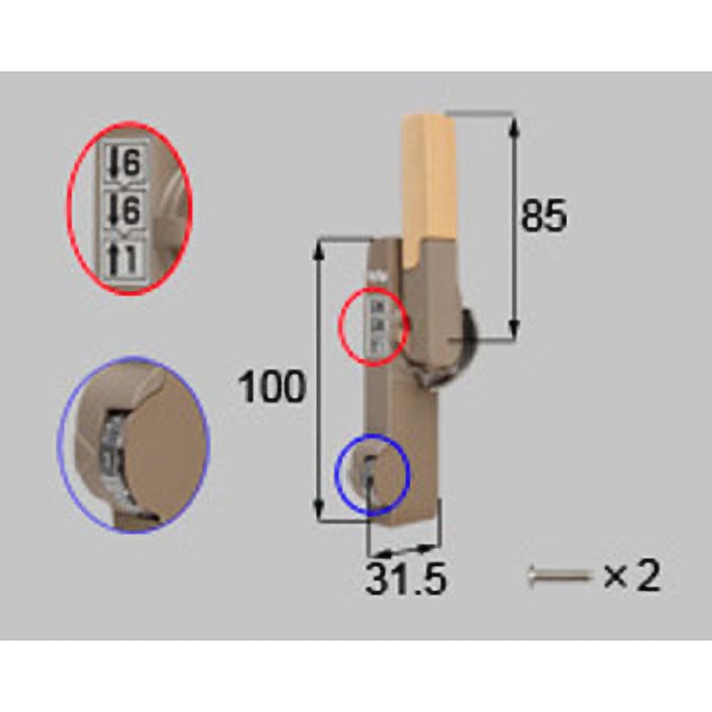 L-01033R-BZLY ダイヤル錠クレセント(大) R(*-01033R-BZLY) TOSTEM(LIXIL) ライトウッド色 5,328円