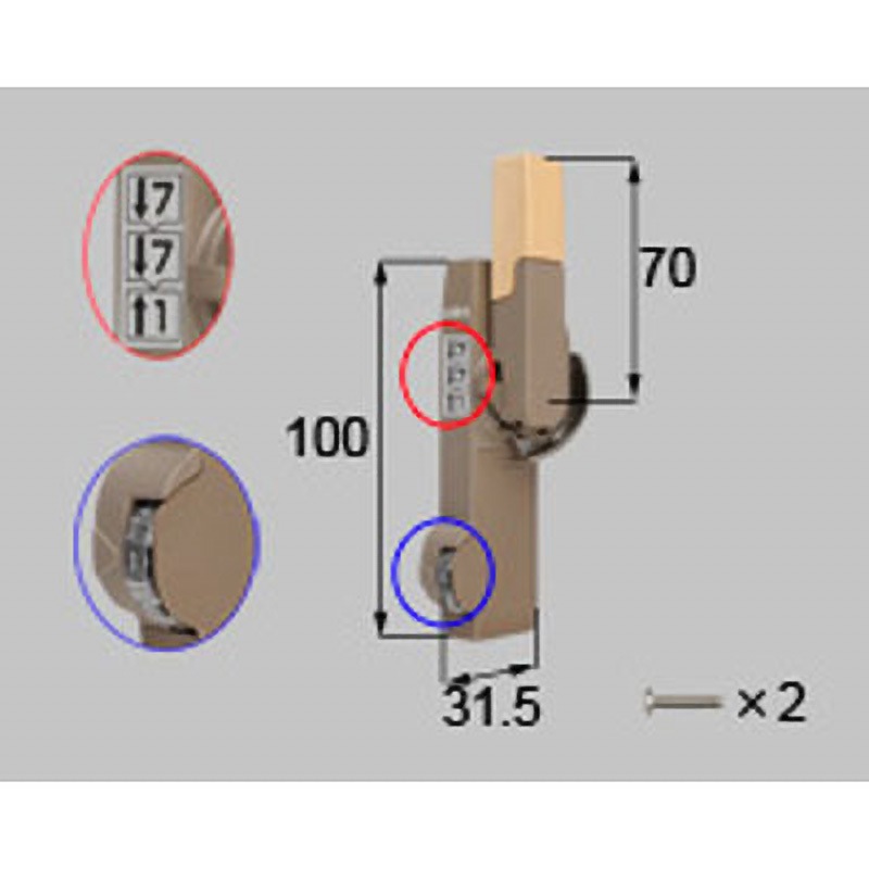 L-01022R-BZLY ダイヤル錠クレセント(中) R(*-01022R-BZLY) TOSTEM(LIXIL) ライトウッド色 5,458円