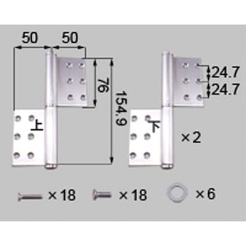 ZA-0001R-DPCD 丁番セット ZA-0001*-DPCD TOSTEM(LIXIL) シルバー色 R(右)勝手 7,966円