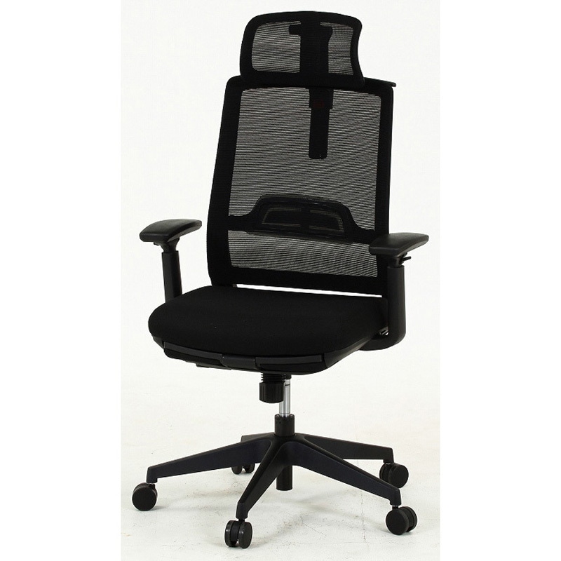 37914 オフィスチェア ダービット 不二貿易 キャスターあり 色BK