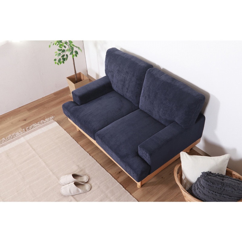 55093 コーデュロイソファ フェリーチェ 2P 不二貿易 色NV 本体幅