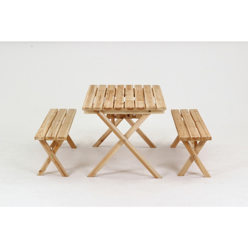 84524 BBQテーブル&ベンチセット コンロスペース付 NA 1台 不二貿易 【通販モノタロウ】