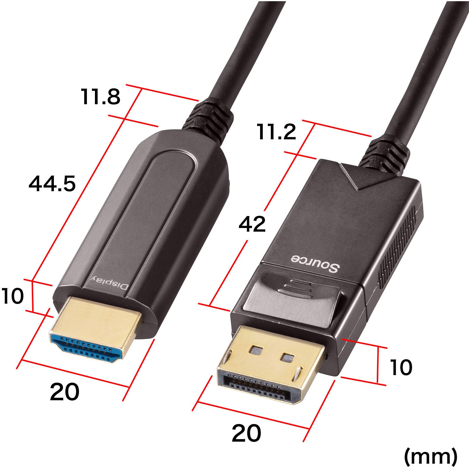 KC-DPHDFB300 DisplayPort-HDMI変換光ファイバーケーブル