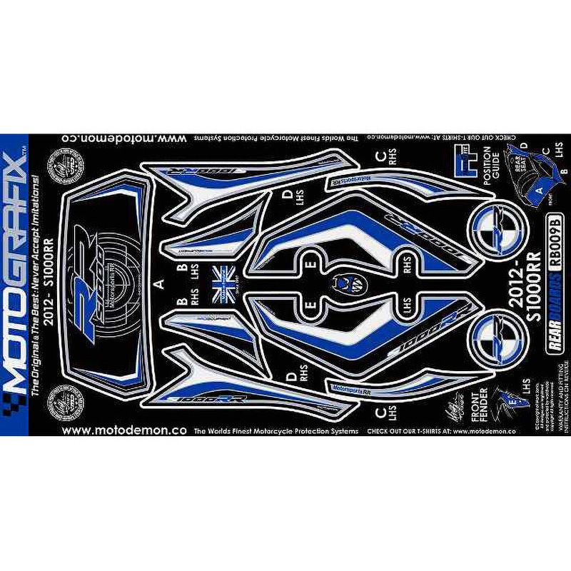 RB009B REAR BODY PAD MOTO GRAFIX (モトグラフィックス) 適合車種BMW S1000RR(12-14)   RB009B