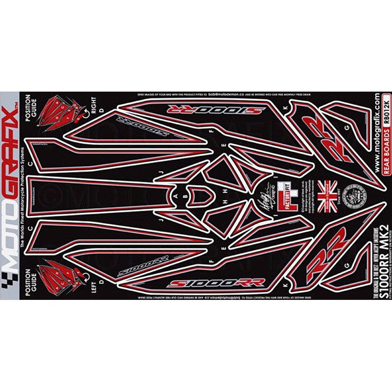 RB012K REAR BODY PAD MOTO GRAFIX (モトグラフィックス) 適合車種BMW S1000RR(15-18)   RB012K