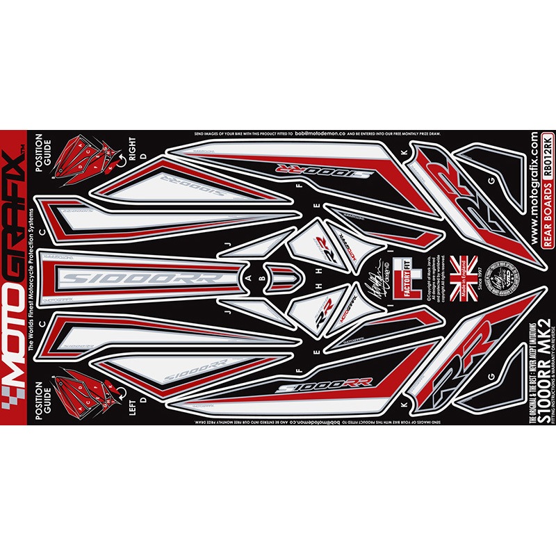 RB012RK REAR BODY PAD MOTO GRAFIX (モトグラフィックス) 適合車種BMW S1000RR(15-18)   RB012RK