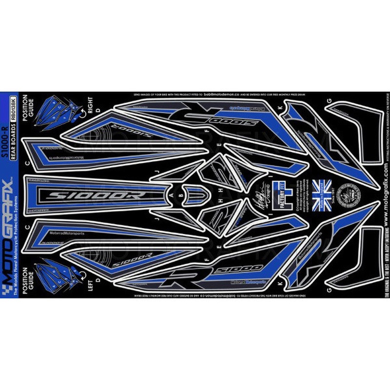 RB013BK REAR BODY PAD MOTO GRAFIX (モトグラフィックス) 適合車種BMW S1000R(14-)   RB013BK
