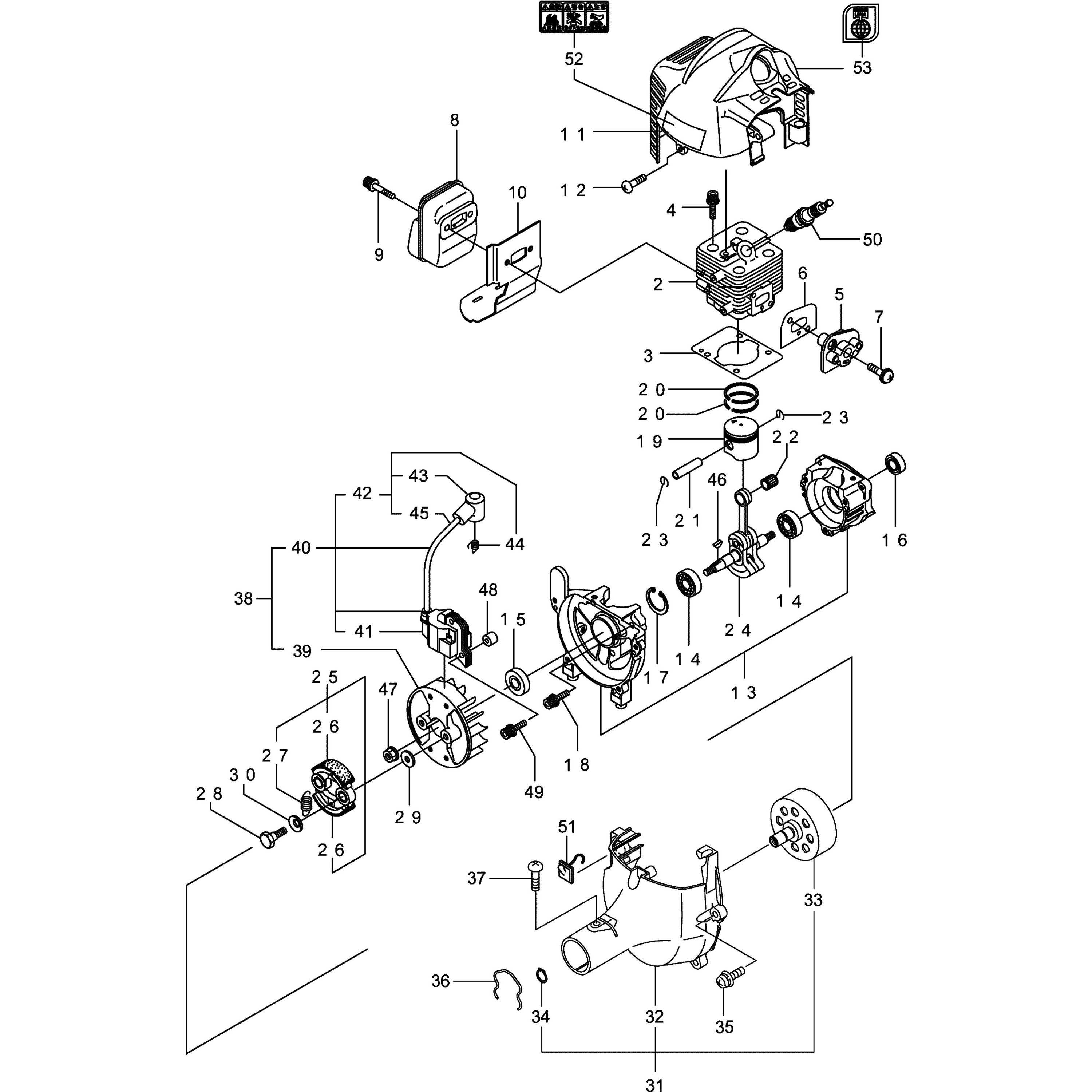 麿呂 264652 BC26MA-1 エンジン クランクケース，シリンダ部品 1個 BIGM