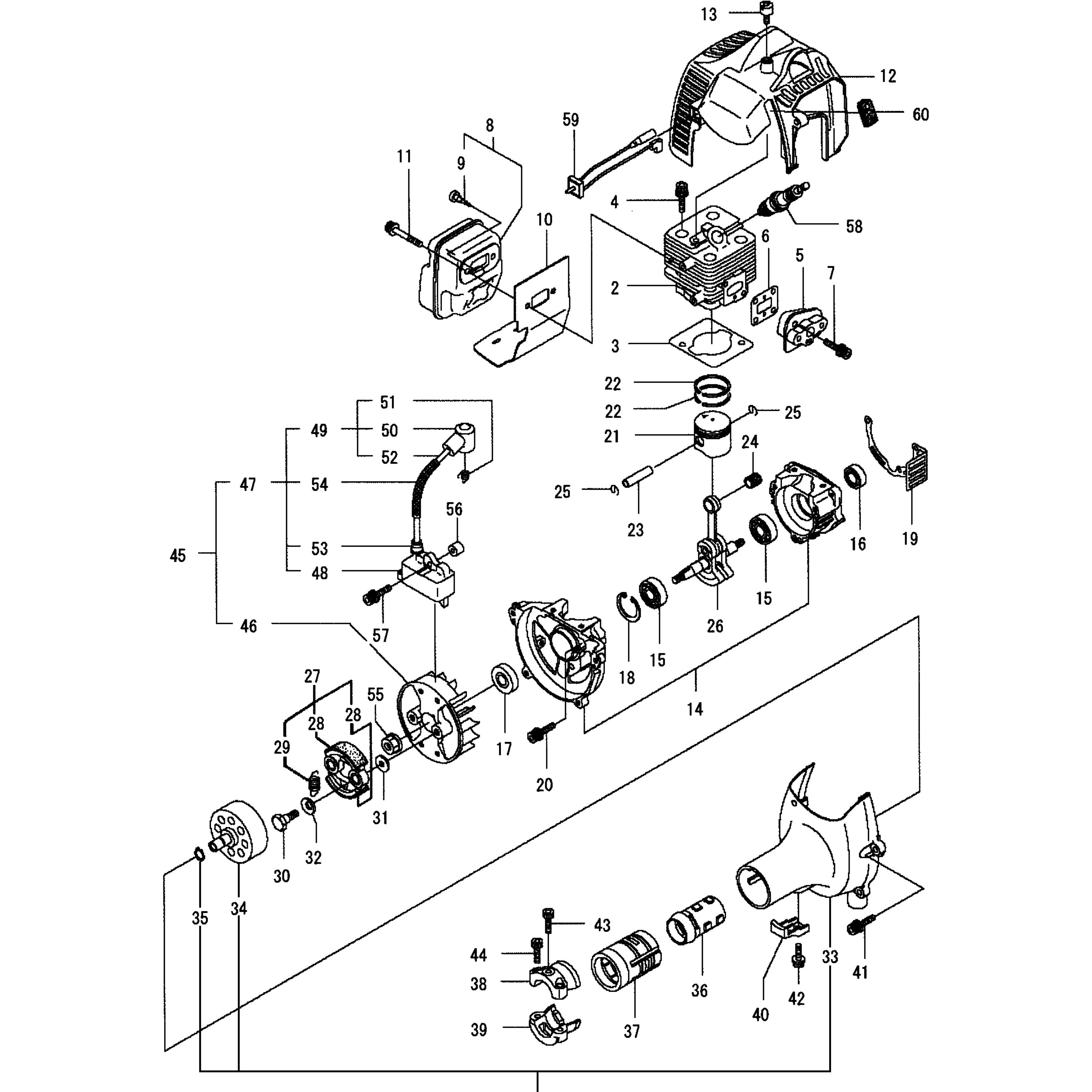 267049 BC26M エンジン クランクケース，シリンダ，コイル部品 1セット