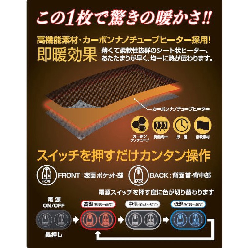 60000 Wスイッチヒートベスト ハイパー【バッテリーセット】 アタック 