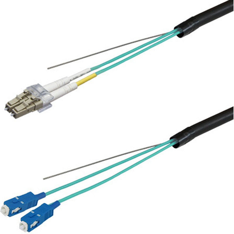 DFC-MM(OM3)DLCSC-FDL21(45M) 光ファイバーケーブル (OM3マルチモード/LC-SC/屋外用(補強)LAPシース/2芯) ダイヤトレンド 補強タイプ DLCコネクタ⇔SCコネクタ 45m