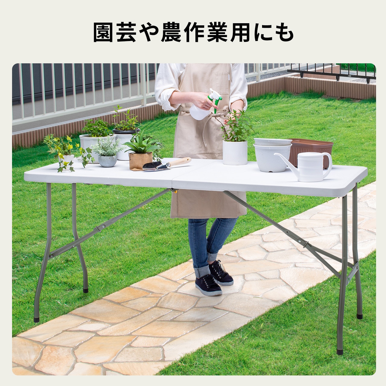 100-FD021W テーブル サンワダイレクト ホワイト色 高さ740mm幅1520mm