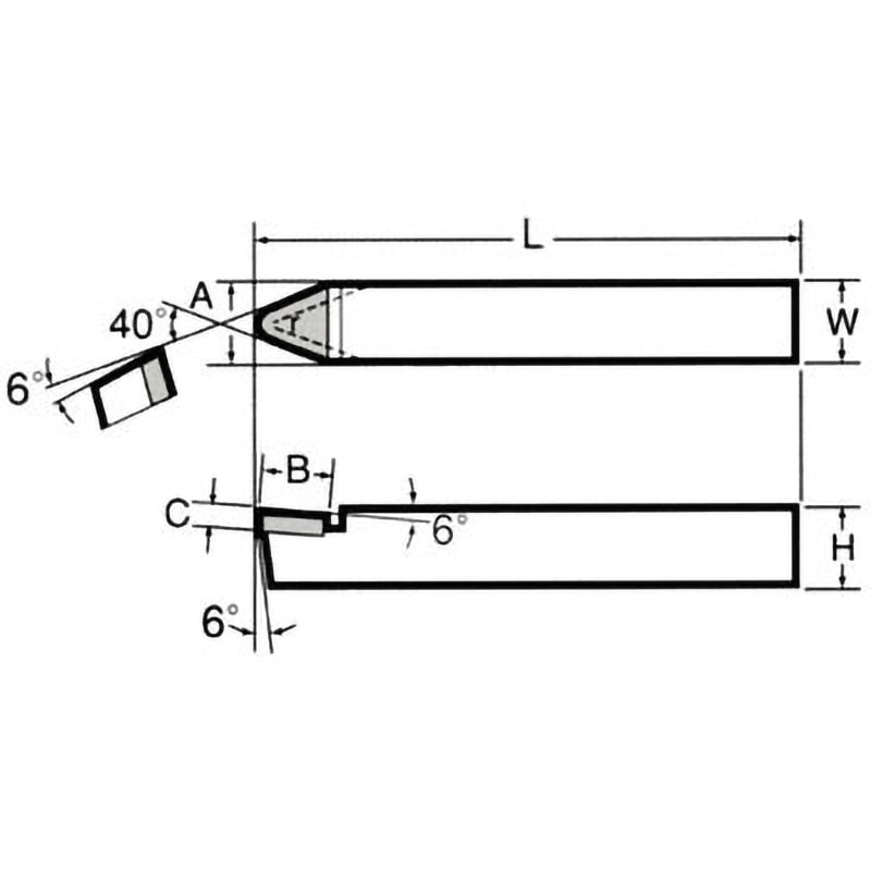 36-1 超硬付刃バイト(先丸剣バイト) 三和製作所(三和バイト) JIS