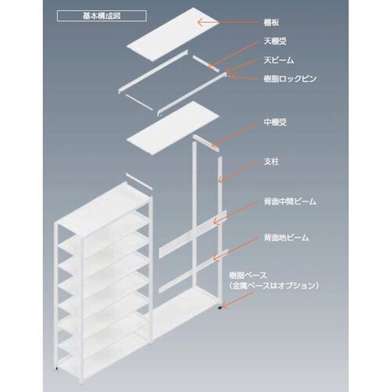 スリム収納棚 E ハンドメイド EO64473K-FMW0 スリム棚板ラック スリムイーラック 下段オープンタイプ