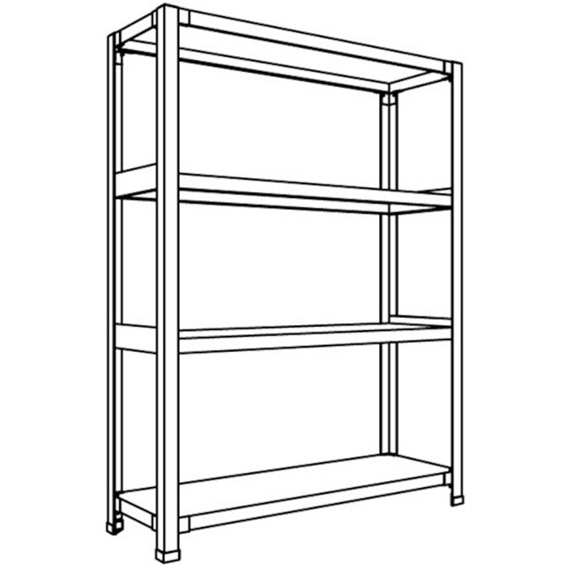 LA43K-14 中棚ボルトレスタイプ 日本ファイリング 4段 高さ1200mm奥行300mm  LA43K-14