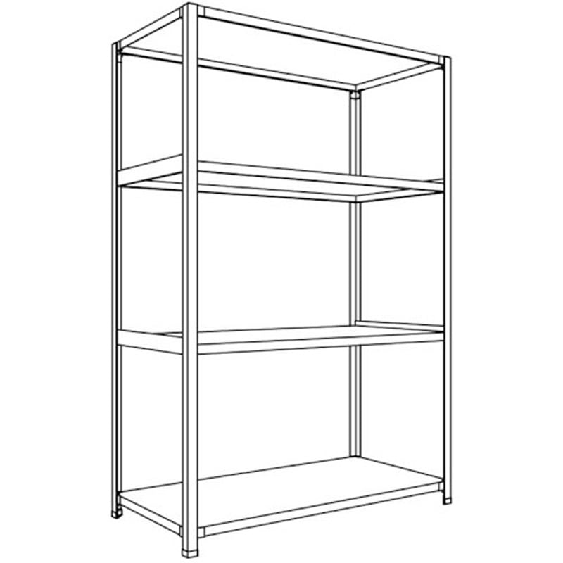 LA64L-14 中棚ボルトレスタイプ 日本ファイリング 4段 高さ1800mm奥行600mm  LA64L-14