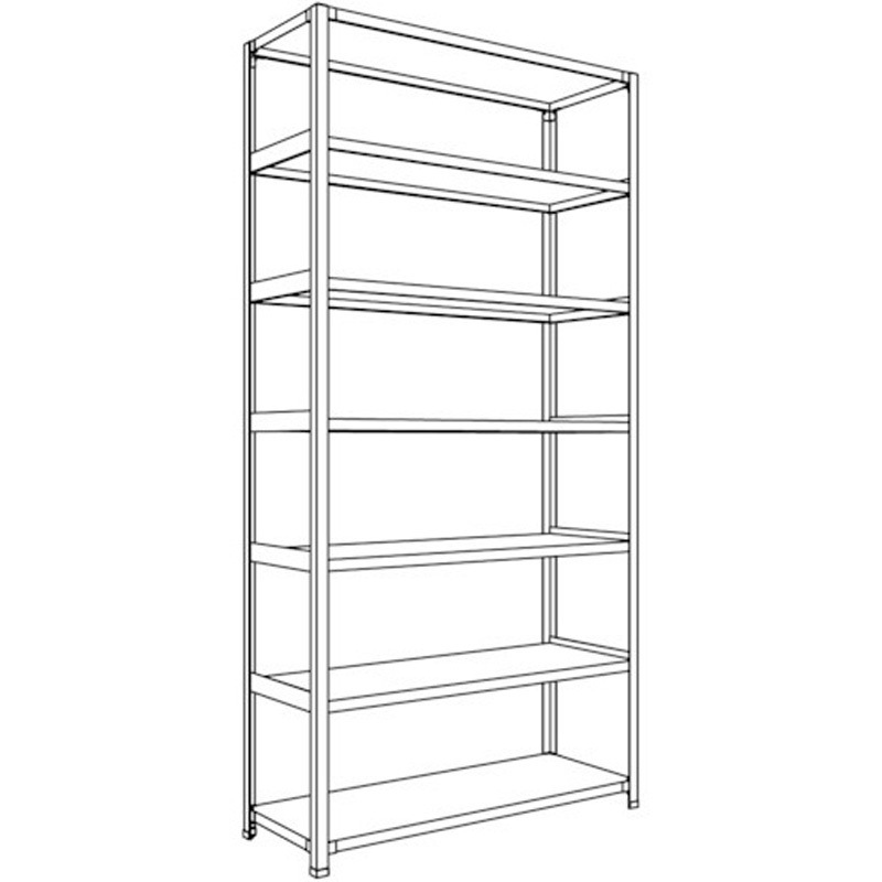 LA84S-17 中棚ボルトレスタイプ 日本ファイリング 7段 高さ2400mm奥行450mm  LA84S-17