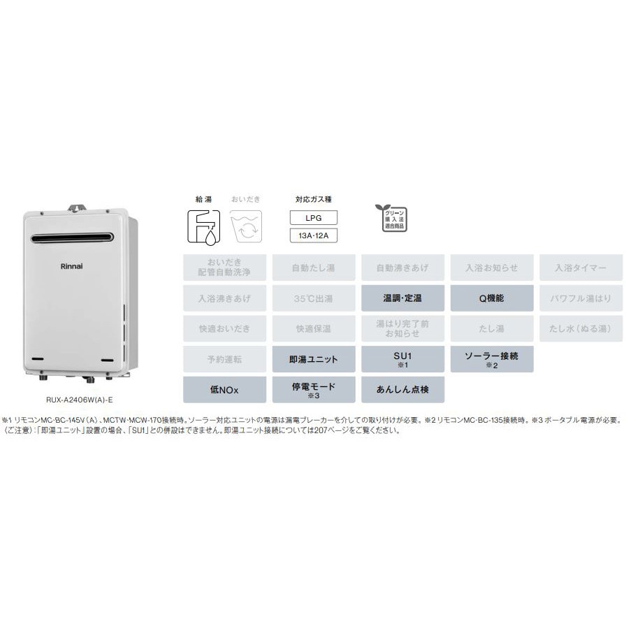 [RUX-A2016B(A) LPG + MC-145V(A) + KOJI] リンナイ ガス給湯専用機 20号 プロパンガス PS扉内後方排気型 工事費込み 工事費込み ガス給湯器工事費込みリンナイ 給湯器 20号 RUX-A2016B(A)-E 都市