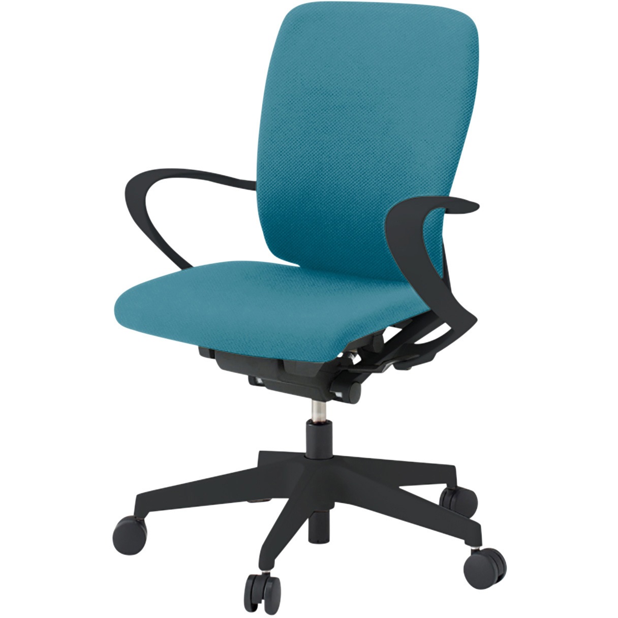 KF436PVM-T1A3 フルゴチェア ブラックベース ローバック 固定肘付 抗ウイルスPV張地 ウレタンキャスター<配送時組立サービス付> 1台 イトーキ 【通販モノタロウ】