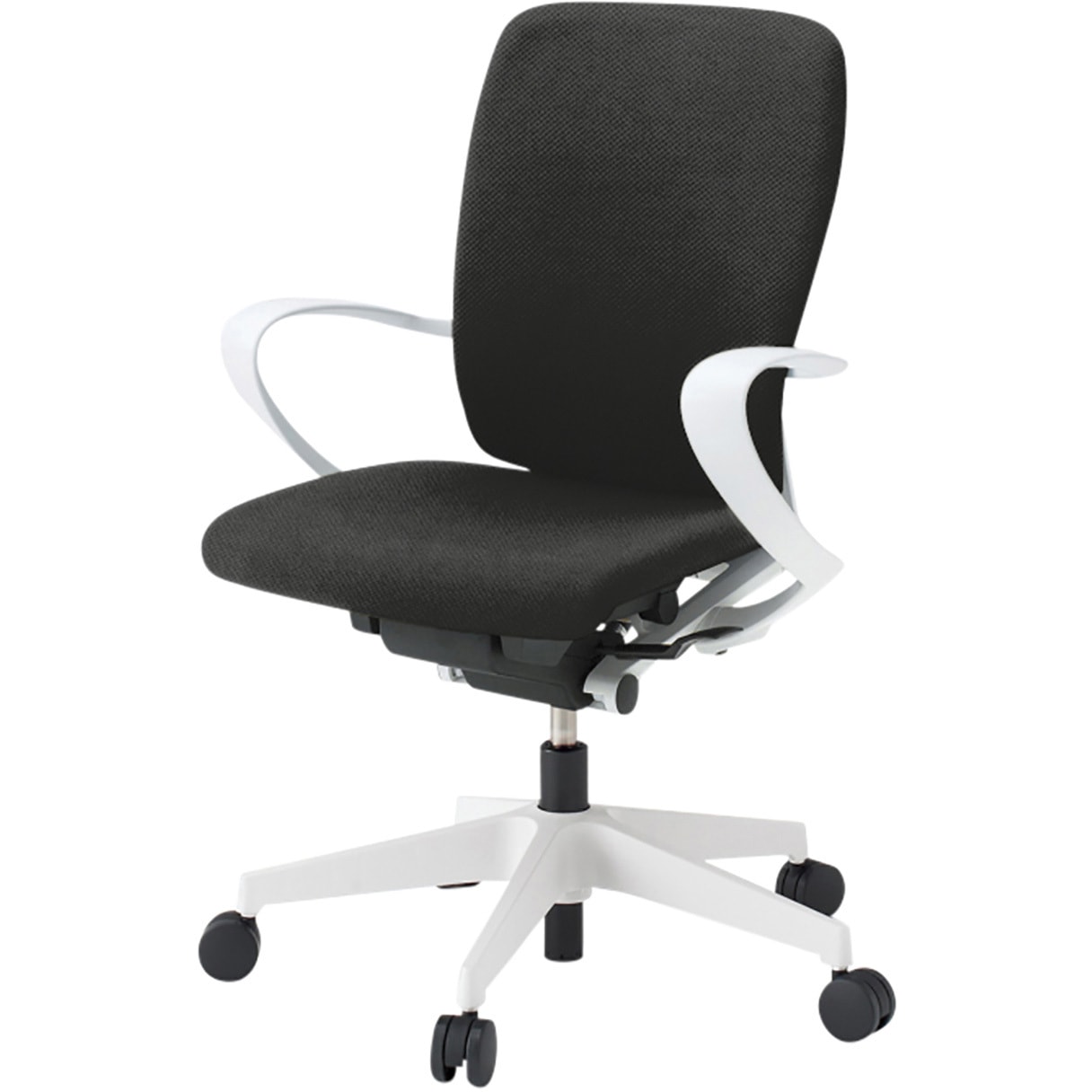 KF436PVM-WWT1 フルゴチェア ホワイトベース ローバック 固定肘付 抗ウイルスPV張地 ウレタンキャスター<配送時組立サービス付> 1台 イトーキ 【通販モノタロウ】