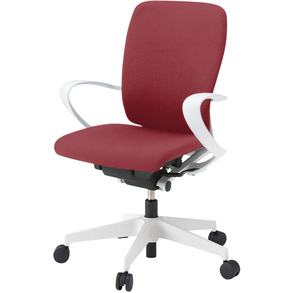 KF436PVM-WWM4 フルゴチェア ホワイトベース ローバック 固定肘付 抗ウイルスPV張地 ウレタンキャスター<配送時組立サービス付> 1台 イトーキ 【通販モノタロウ】