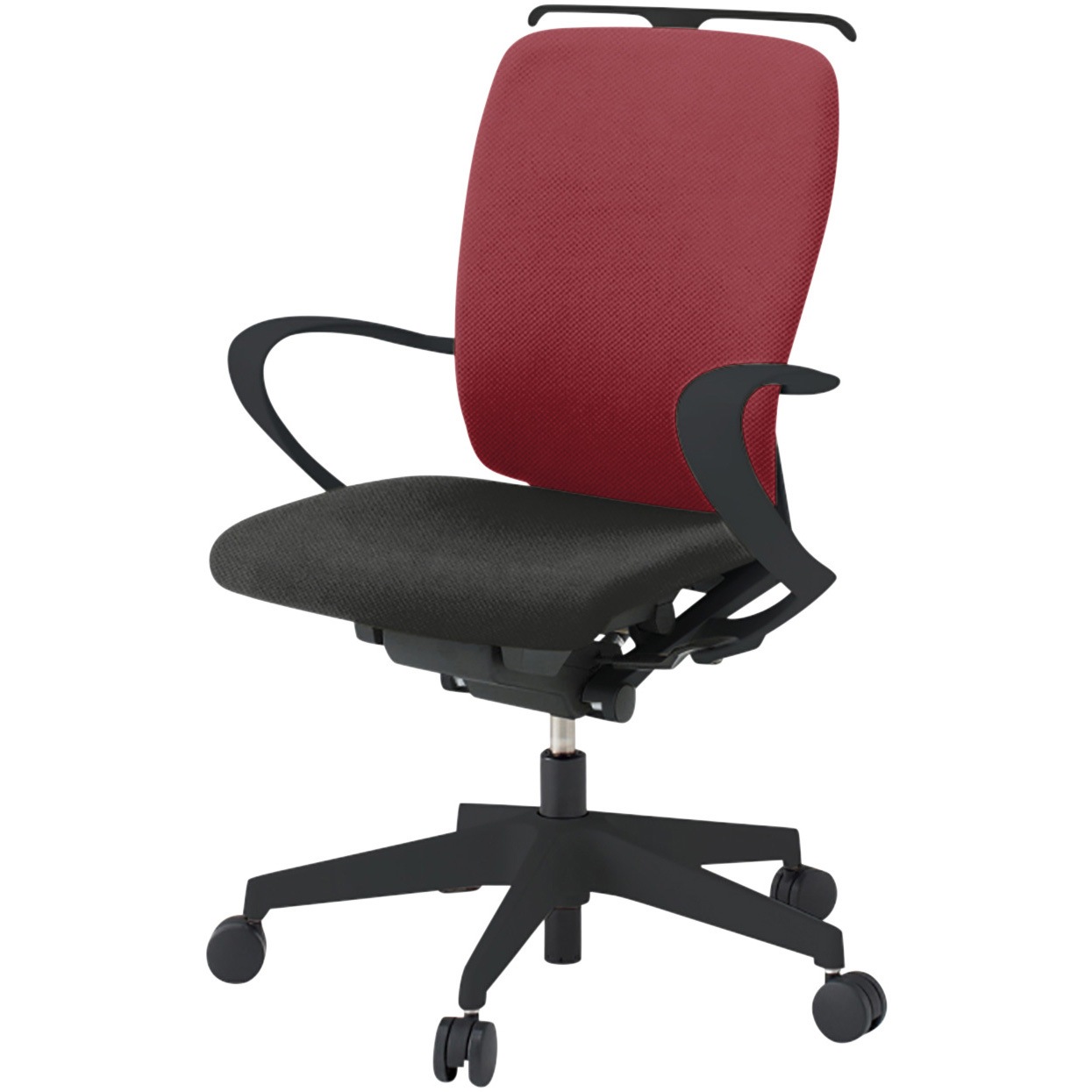 KF436PVHMT1T1M4 フルゴチェア ブラックベース ローバック 固定肘 ハンガー付 抗ウイルスPV張地 ウレタンキャスター<配送時組立サービス付> 1台 イトーキ 【通販モノタロウ】