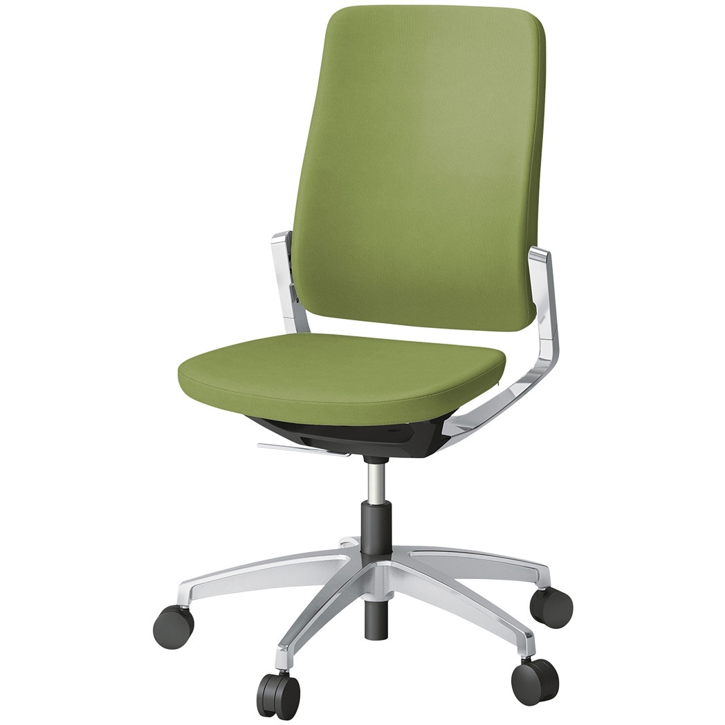 KG-510PVM-Z9Q7 レヴィチェア ハイバック 肘なし アルミミラー脚 抗菌布地(PV) ウレタンキャスター<配送時組立サービス付> 1台 イトーキ 【通販モノタロウ】