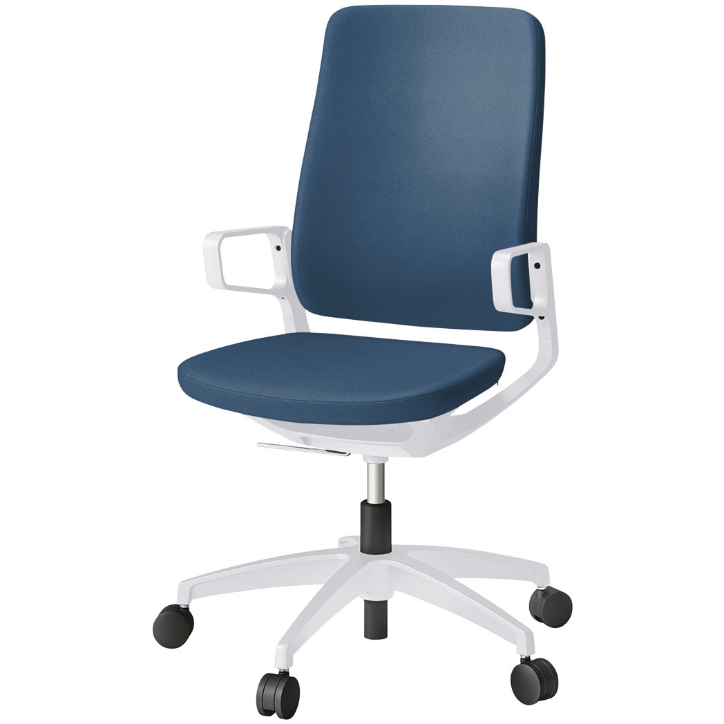 KG-515PV-WWN3 レヴィチェア ハイバック アルミ塗装肘 アルミ塗装脚 抗菌布地(PV) ナイロン双輪キャスター<配送時組立サービス付> 1台 イトーキ 【通販モノタロウ】