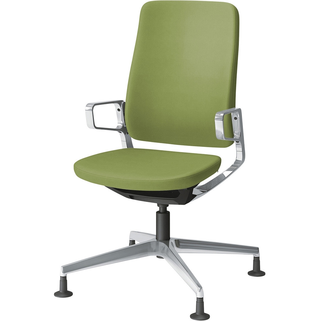 KG-535PV-Z9Q7 レヴィチェアハイバック アルミミラー肘 アルミミラー4本脚 抗菌布地(PV) グライド付<配送時組立サービス付> 1台 イトーキ 【通販モノタロウ】