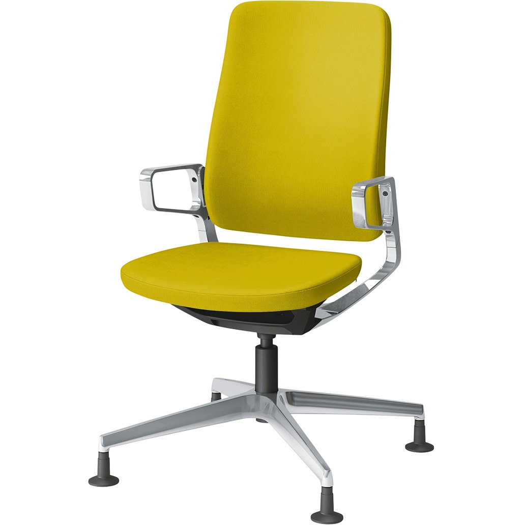 KG-535PV-Z9U5 レヴィチェアハイバック アルミミラー肘 アルミミラー4本脚 抗菌布地(PV) グライド付<配送時組立サービス付> 1台 イトーキ 【通販モノタロウ】