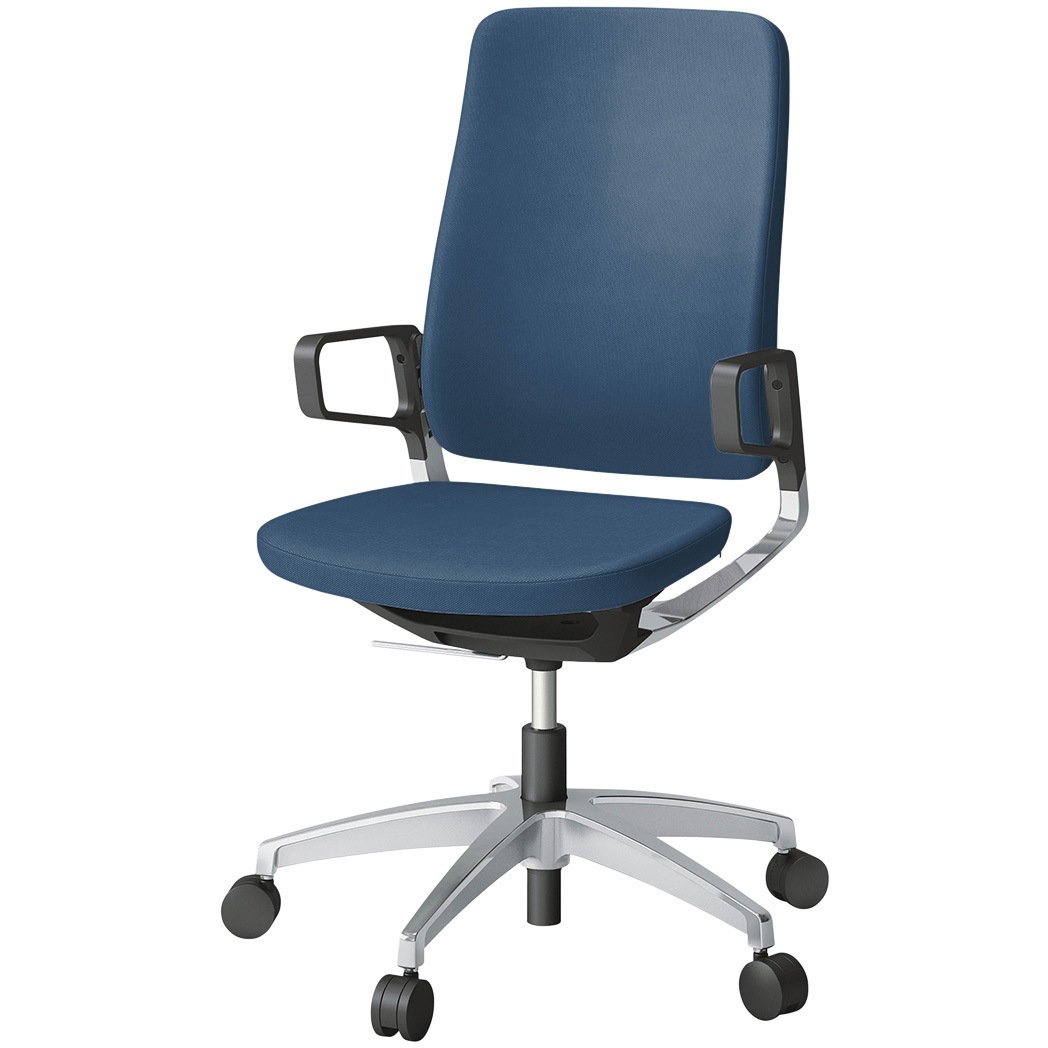 KG-516PV-Z9N3 レヴィチェア ハイバック 樹脂肘 アルミミラー脚 抗菌布地(PV) ナイロンキャスター<配送時組立サービス付> 1台 イトーキ 【通販モノタロウ】