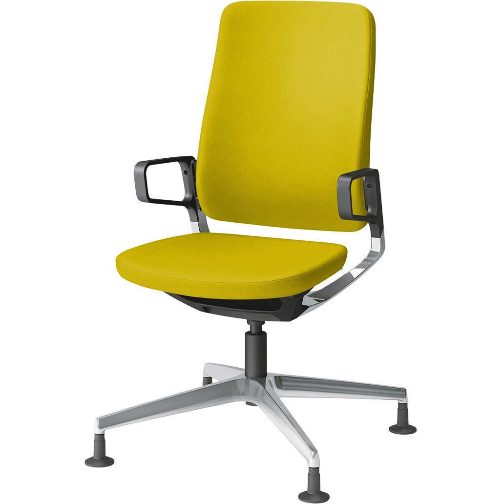 KG-536PV-Z9U5 レヴィチェア ハイバック 樹脂肘 アルミミラー4本脚 抗菌布地(PV)グライド付<配送時組立サービス付> 1台 イトーキ 【通販モノタロウ】