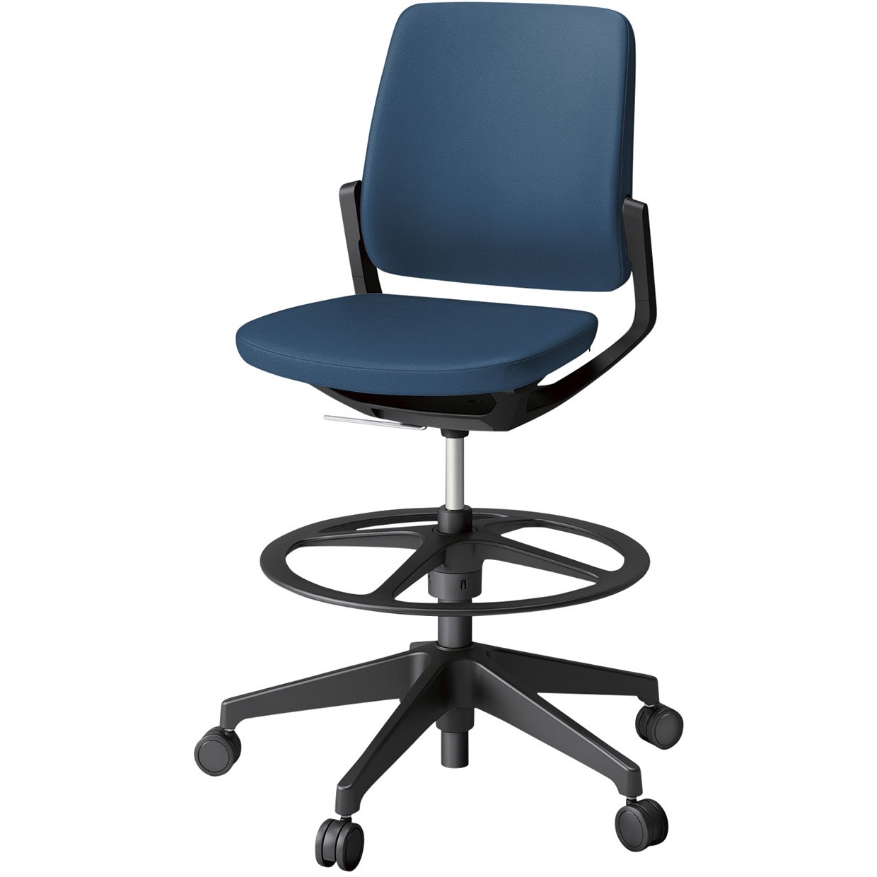 KG-520PVP-T1N3 レヴィチェア ハイポジションタイプ 肘なし 樹脂脚 抗菌布地(PV)<配送時組立サービス付> イトーキ ガス上下調節 ブラック 高さ1030mm幅680mm奥行615mm  KG-520PVP-T1N3