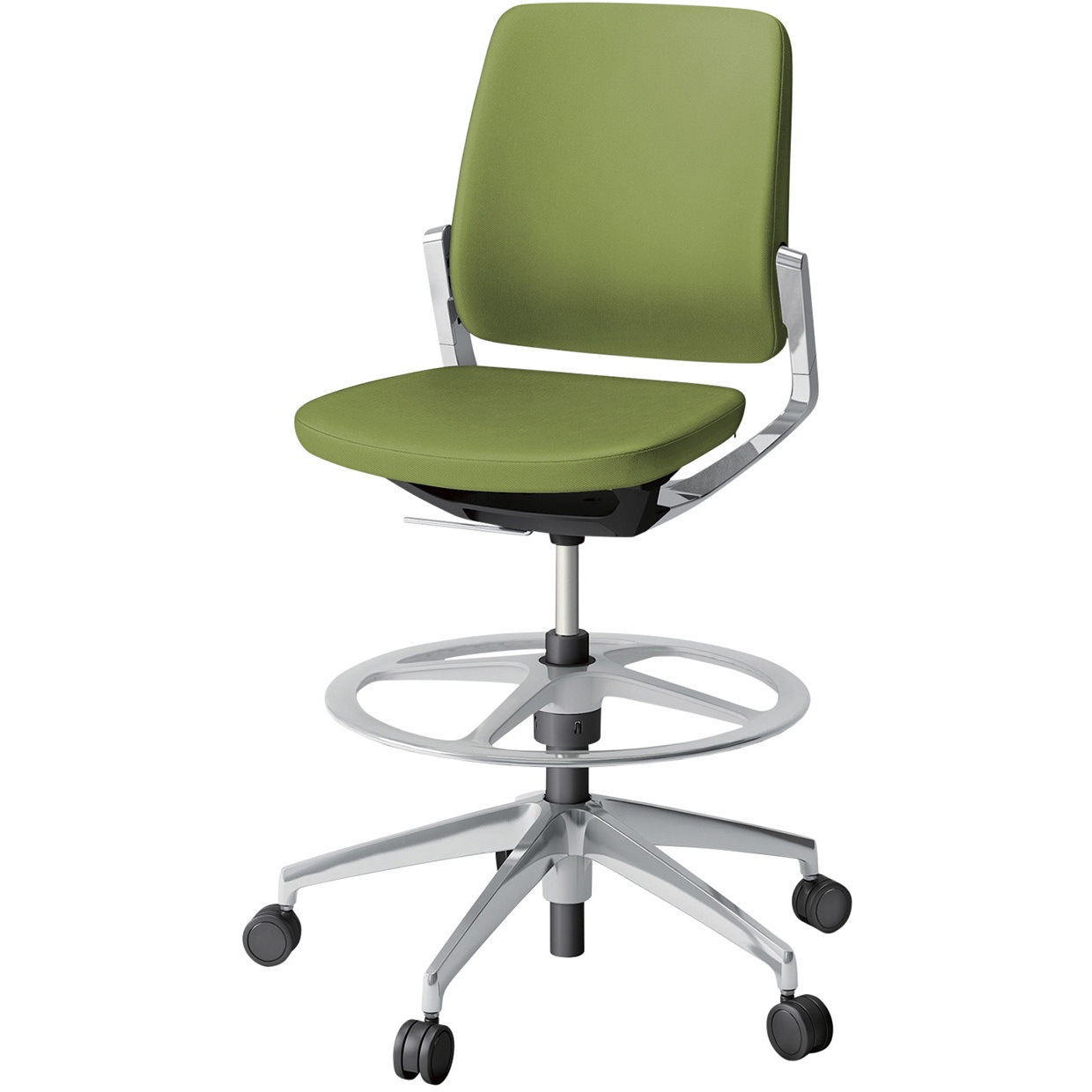 KG-520PVP-Z9Q7 レヴィチェア ハイポジションタイプ 肘なし アルミミラー脚 抗菌布地(PV)<配送時組立サービス付> 1台 イトーキ 【通販モノタロウ】